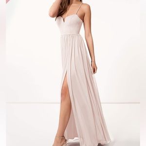 AZAZIE Marsol A-line corset mesh floor length maxi dress